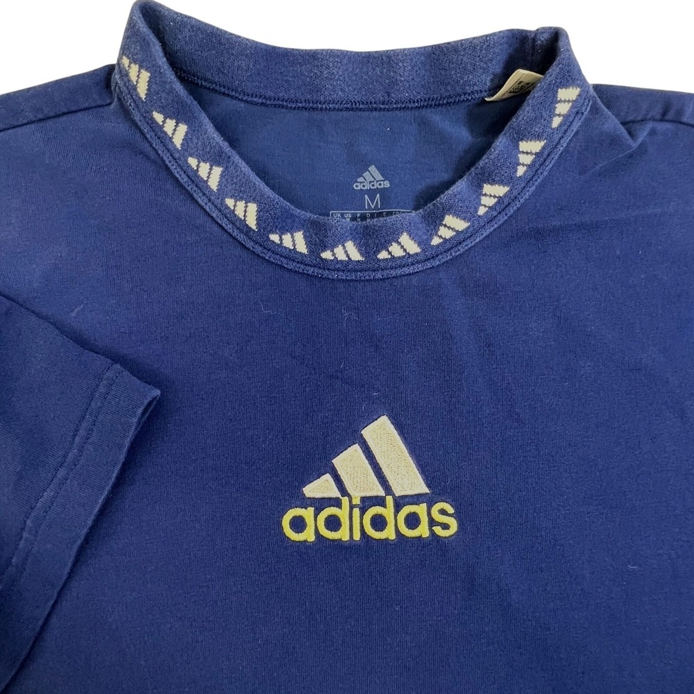 Adidas Blue Embroidered Juventus 2021 Mock Neck Soccer Jersey M